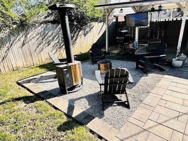 view of patio with a fenced backyard