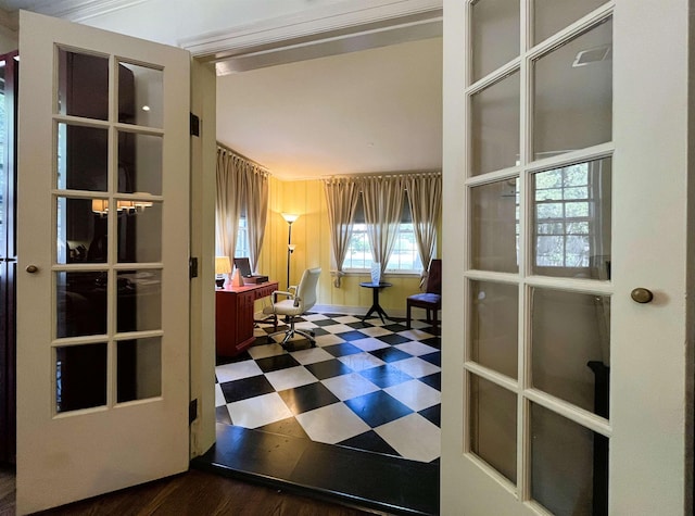 office with tile patterned floors