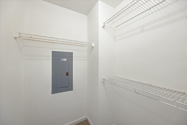 spacious closet featuring electric panel