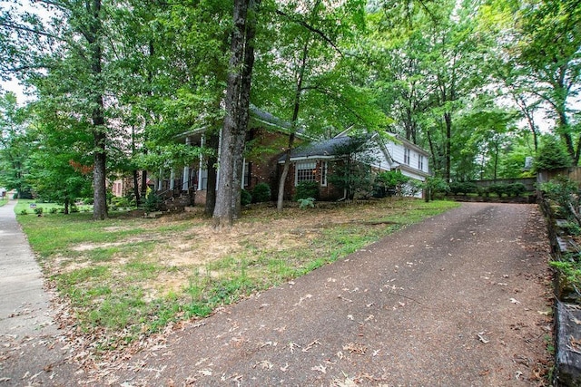 view of home's exterior featuring brick siding