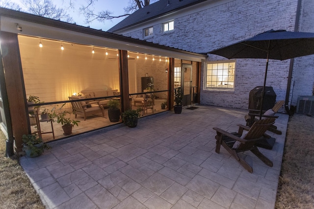 view of patio / terrace featuring grilling area and central AC