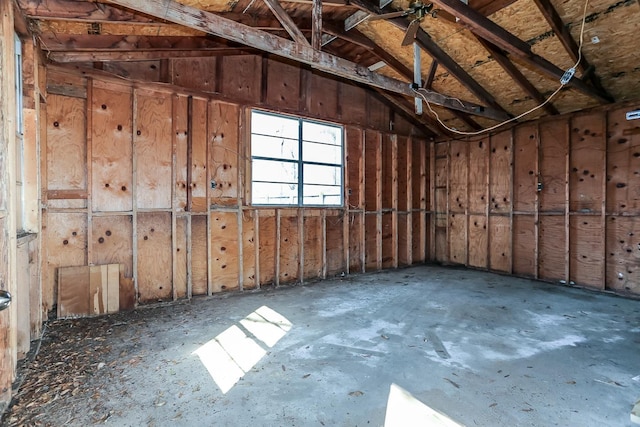 miscellaneous room with vaulted ceiling