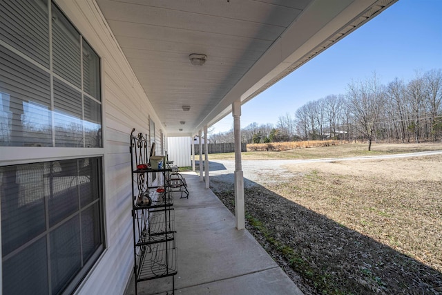 view of patio featuring covered porch