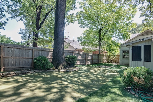 view of yard with fence