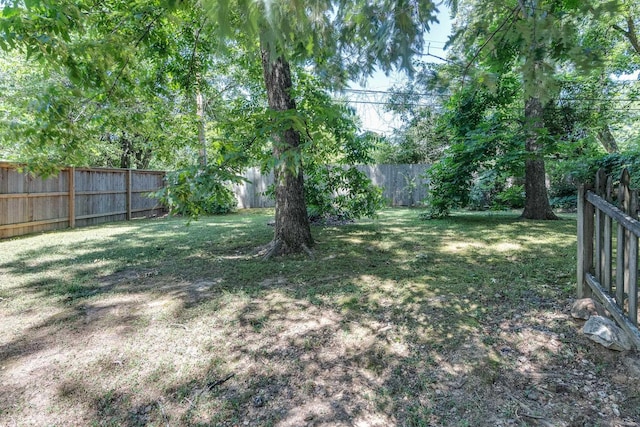 view of yard featuring a fenced backyard