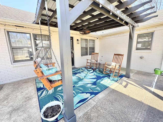 view of patio with a pergola