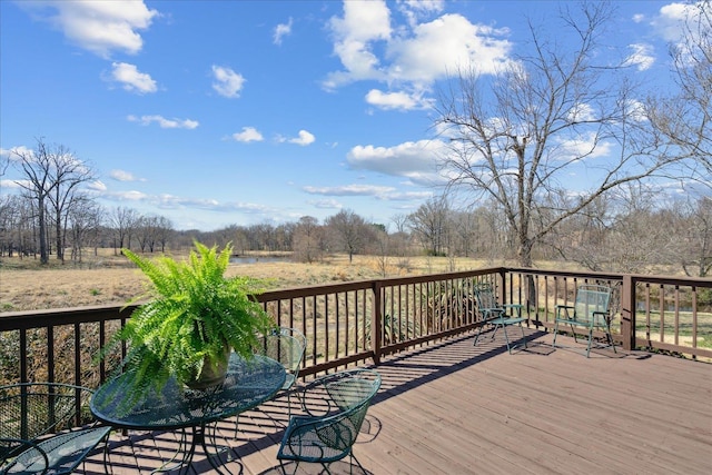 deck with a rural view