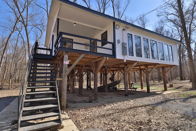 exterior space featuring stairs