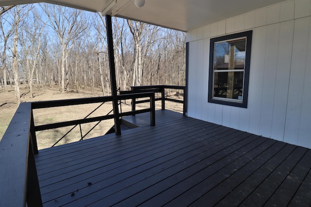 deck with a view of trees