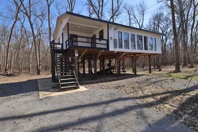 view of front of property with stairs