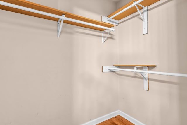 spacious closet featuring wood finished floors