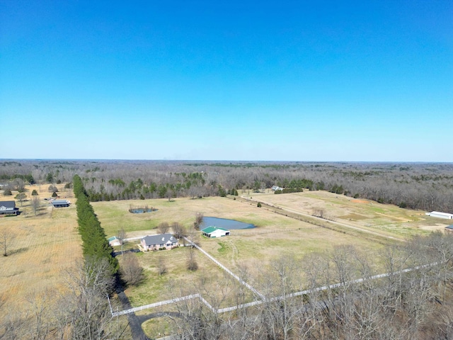 bird's eye view with a rural view