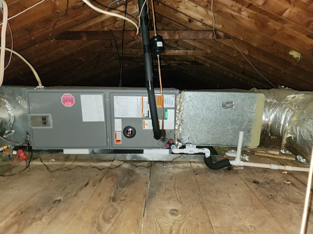 view of unfinished attic