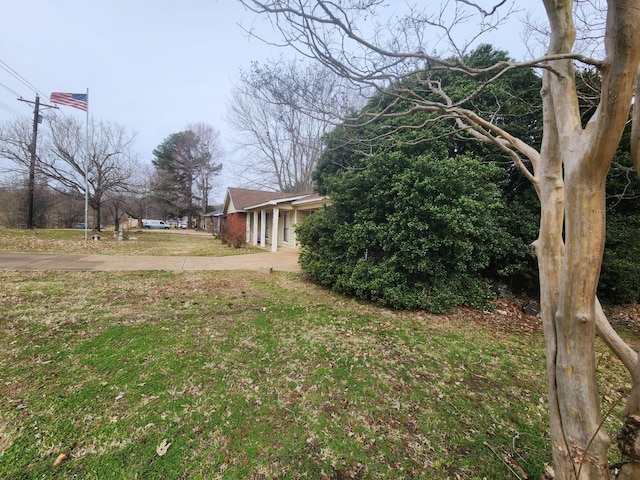 view of yard with driveway