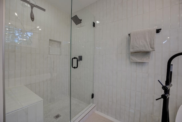 full bathroom with a stall shower