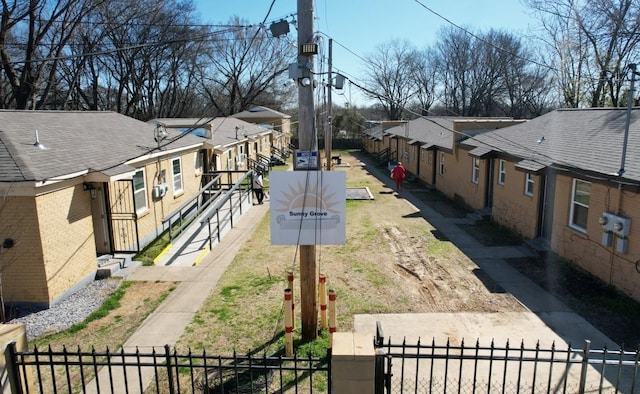 aerial view with a residential view