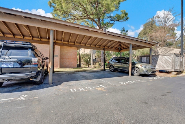 view of covered parking lot