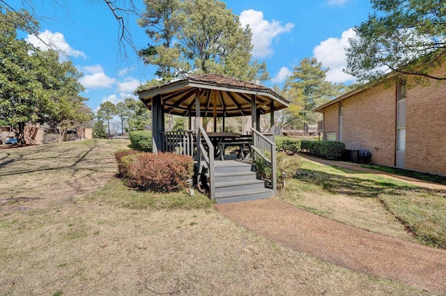 view of yard with a gazebo