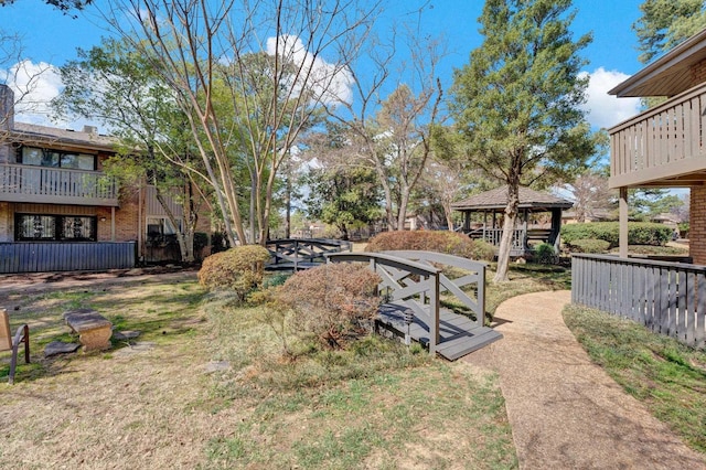 view of yard featuring a gazebo