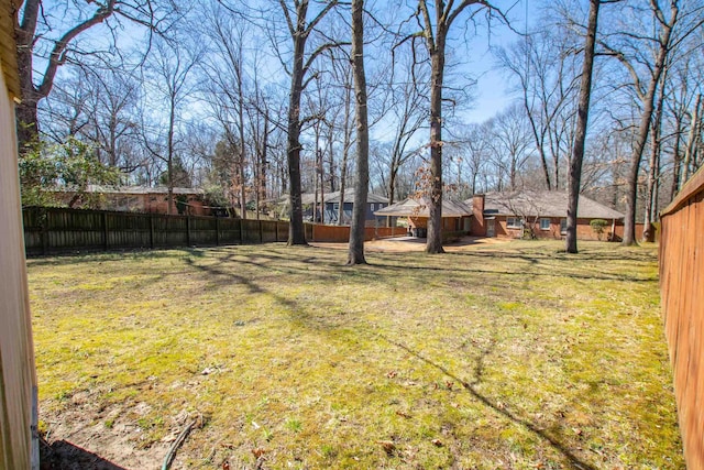 view of yard with fence