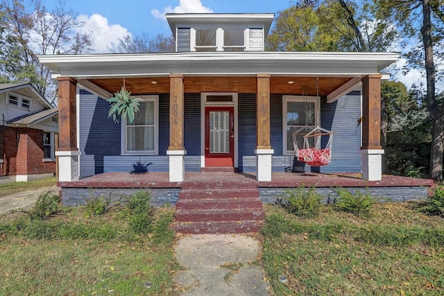 bungalow featuring a porch