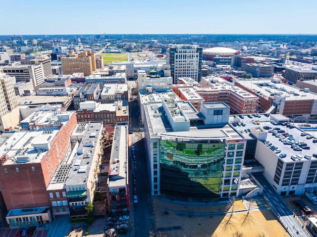 aerial view with a city view