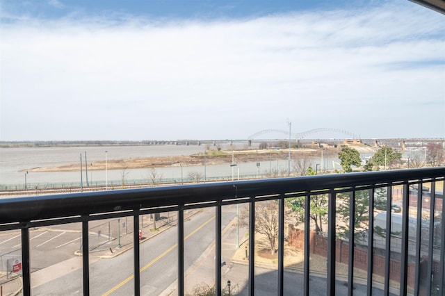 balcony with a water view