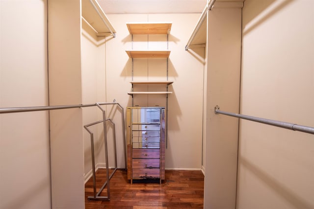 spacious closet with wood finished floors