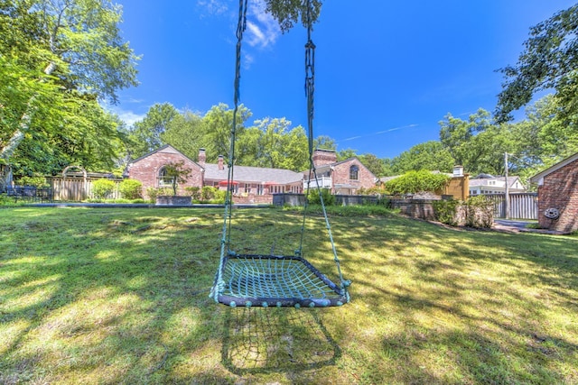 view of yard featuring fence