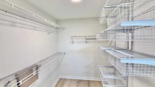 spacious closet with wood finished floors