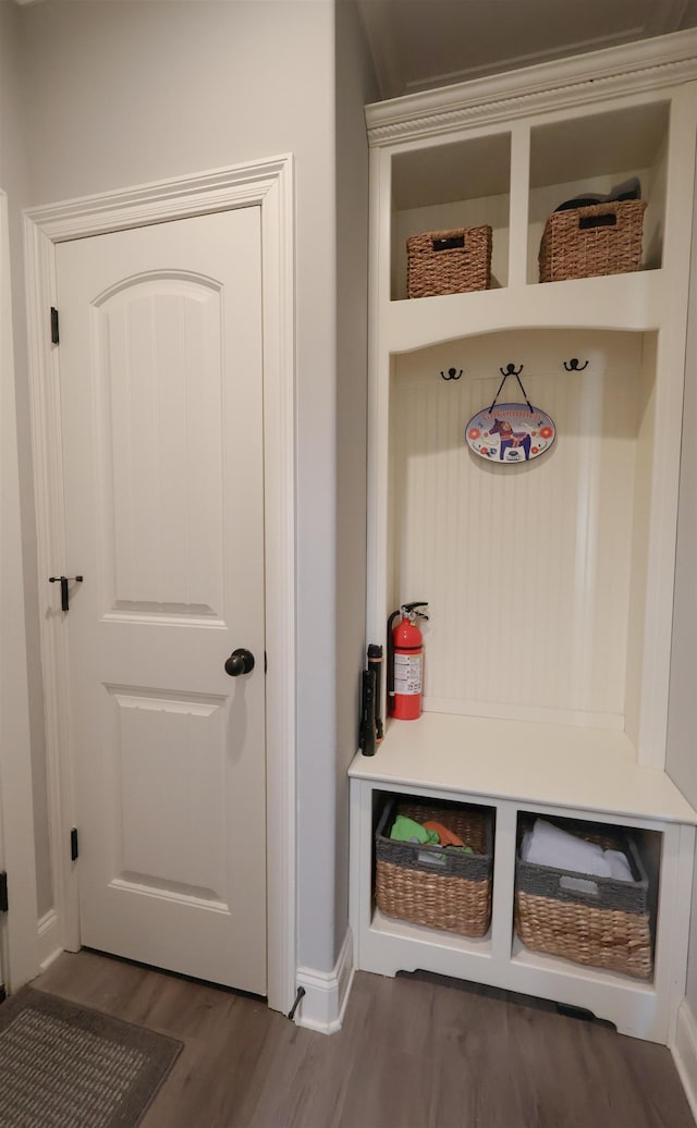 mudroom featuring wood finished floors
