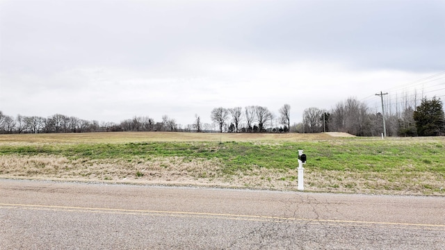 view of street with a rural view