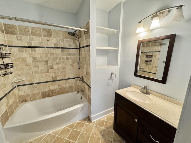 full bathroom with tub / shower combination and vanity