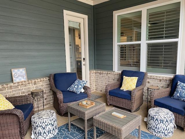 view of patio featuring an outdoor living space