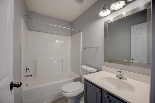 12065 Hidden Trl, Arlington, TN 38002 - bathroom featuring tile patterned flooring, visible vents, toilet, shower / bathtub combination, and vanity