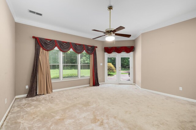 7570 Chapel Ridge Dr, Memphis, TN 38016 - empty room featuring carpet flooring, a ceiling fan, visible vents, and baseboards