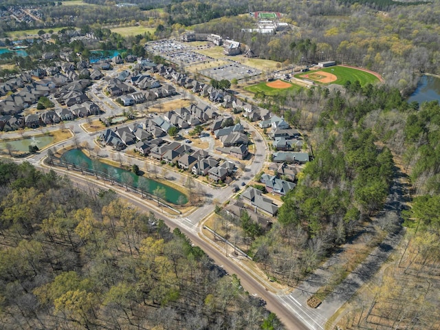 1844 Penshurst Dr, Collierville, TN 38017 - bird's eye view with a water view and a residential view