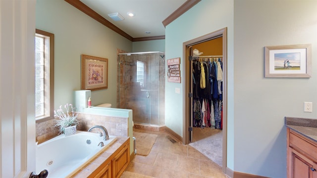 100 Carefree Ln, Counce, TN 38326 - full bath featuring a wealth of natural light, ornamental molding, and a stall shower
