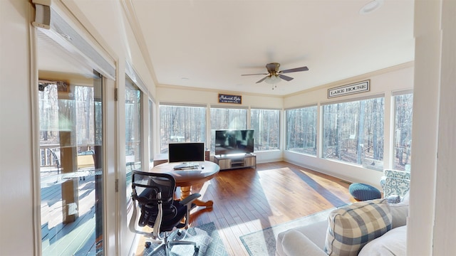 100 Carefree Ln, Counce, TN 38326 - sunroom with crown molding and wood-type flooring