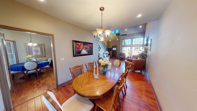 100 Carefree Ln, Counce, TN 38326 - dining area featuring a chandelier, baseboards, light wood finished floors, and recessed lighting