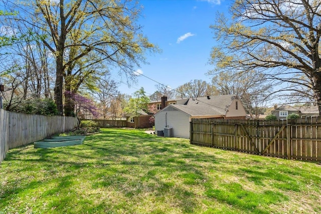 2060 Abergeldie Dr, Memphis, TN 38119 - view of yard featuring a fenced backyard and central air condition unit