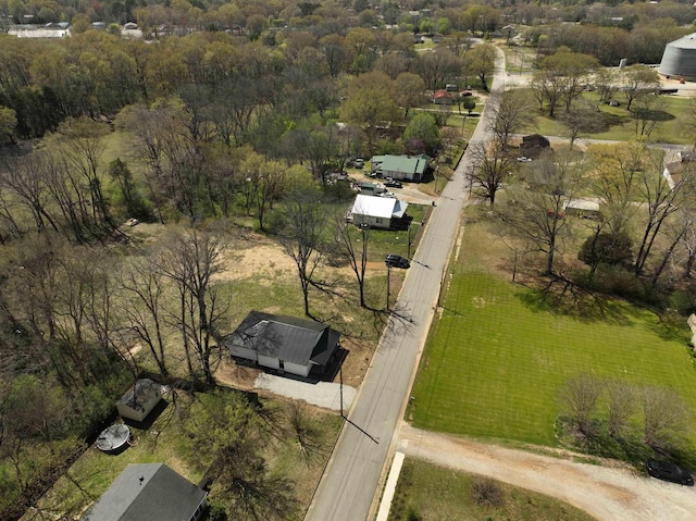 birds eye view of property with a rural view