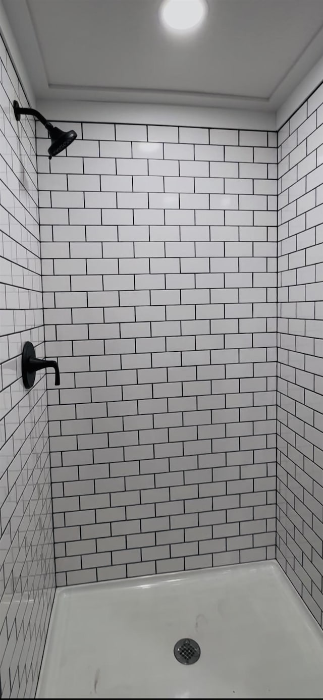 bathroom with a shower stall