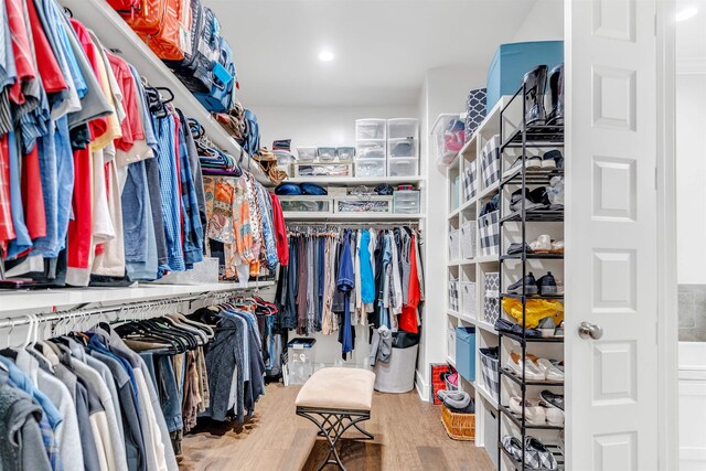 spacious closet featuring wood finished floors