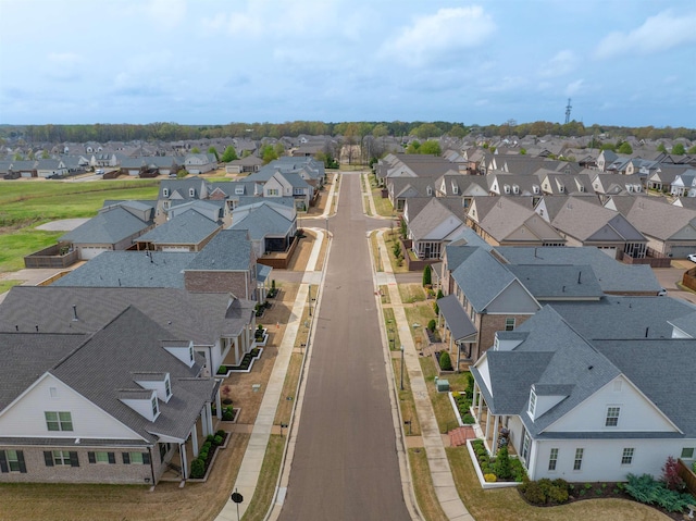 drone / aerial view with a residential view
