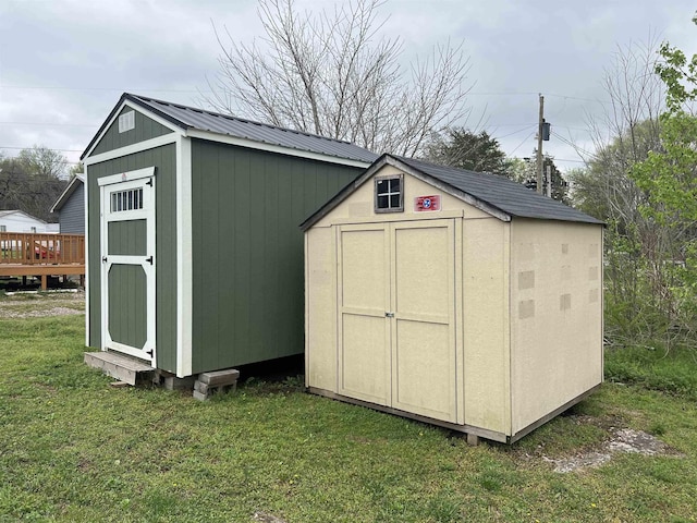 view of shed