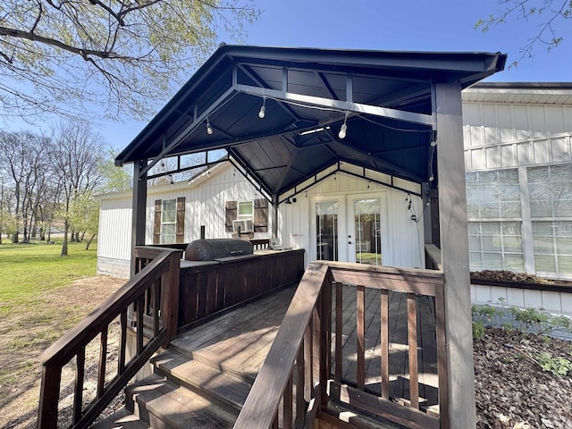 417 E Tigrett St, Halls, TN 38040 - deck featuring grilling area and french doors