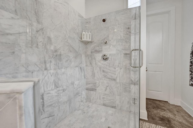 full bathroom featuring a stall shower