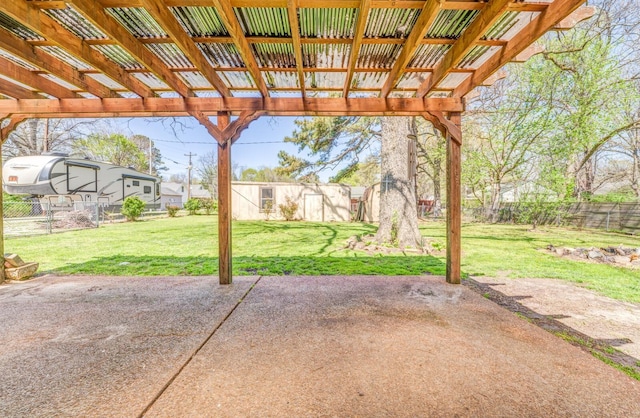 view of patio with a fenced backyard