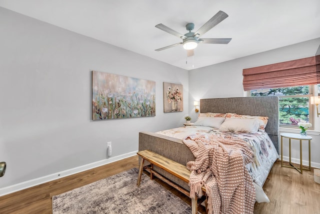 5878 Roxbury Dr Unit 5878, Memphis, TN 38119 - bedroom with baseboards, ceiling fan, and wood finished floors